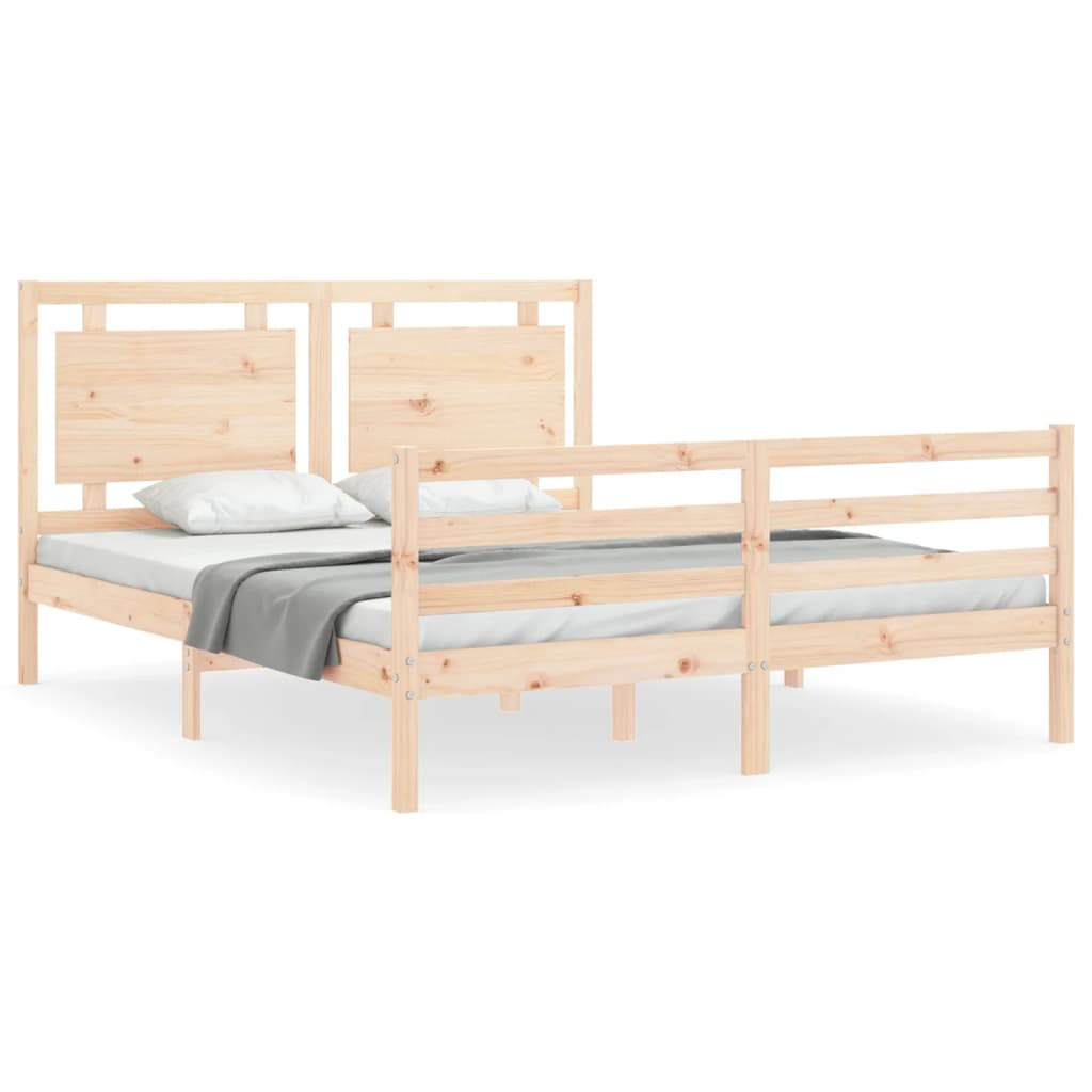 Cadru de pat cu tăblie, king size, lemn masiv GartenMobel Dekor