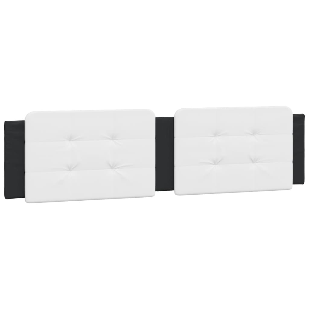Cadru de pat cu tăblie negru și alb 200x200cm piele artificială GartenMobel Dekor