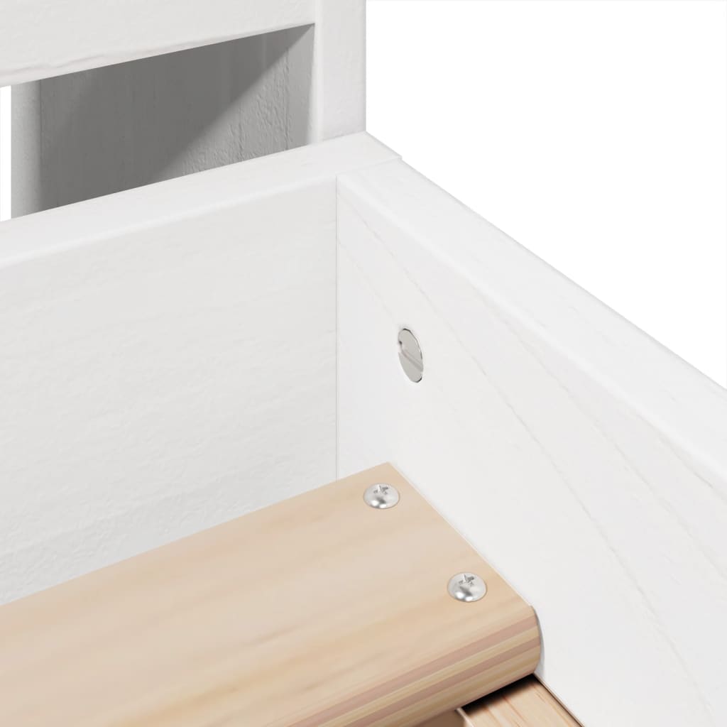 Cadru de pat fără saltea, alb, 90x200 cm, lemn masiv pin GartenMobel Dekor
