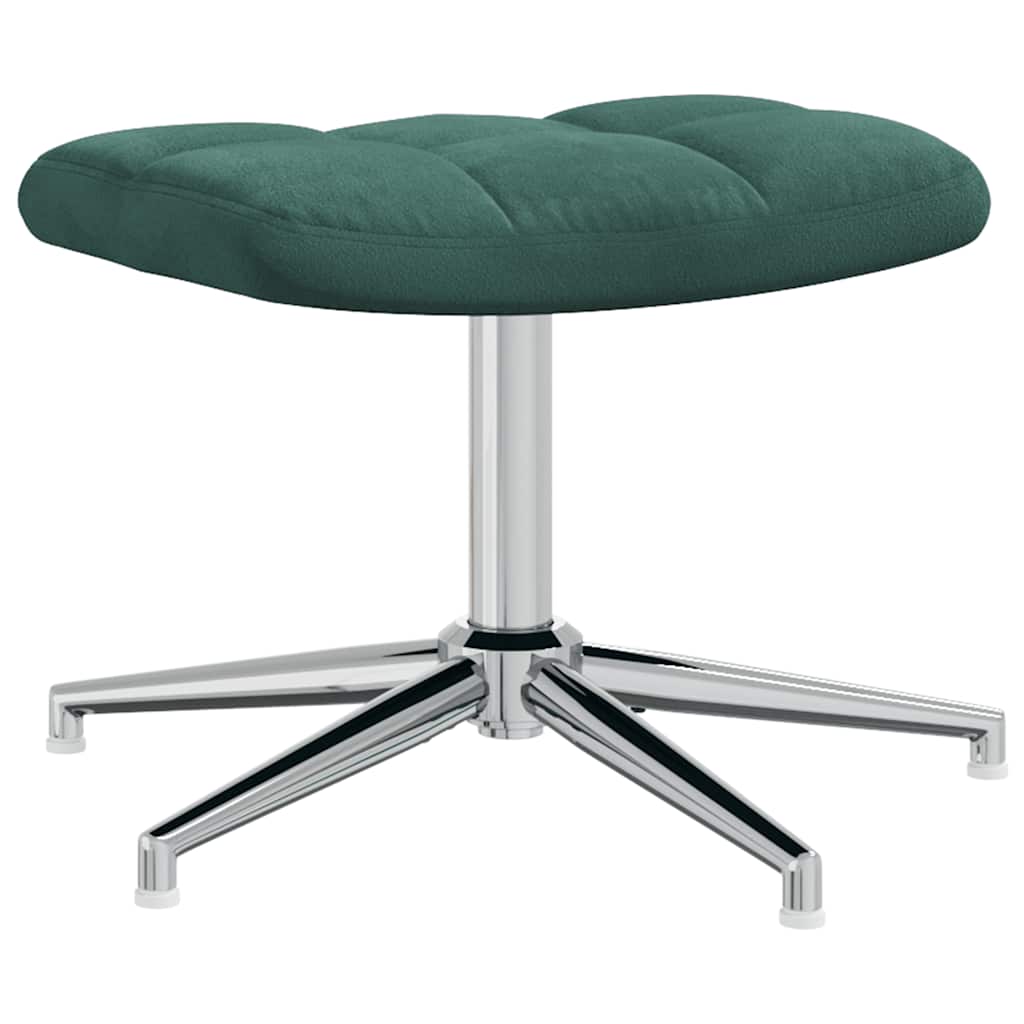 Scaun de relaxare cu taburet, verde închis, catifea GartenMobel Dekor