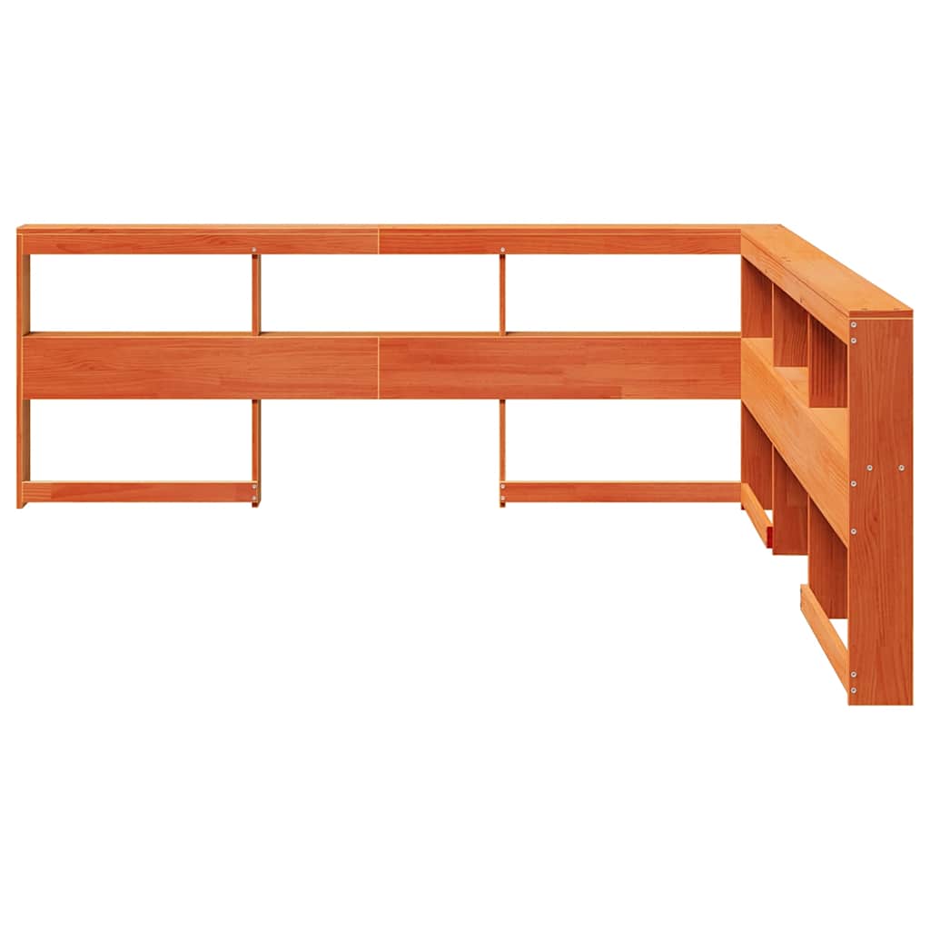 Bibliotecă tăblie în formă de L ceară maro lemn masiv de pin GartenMobel Dekor