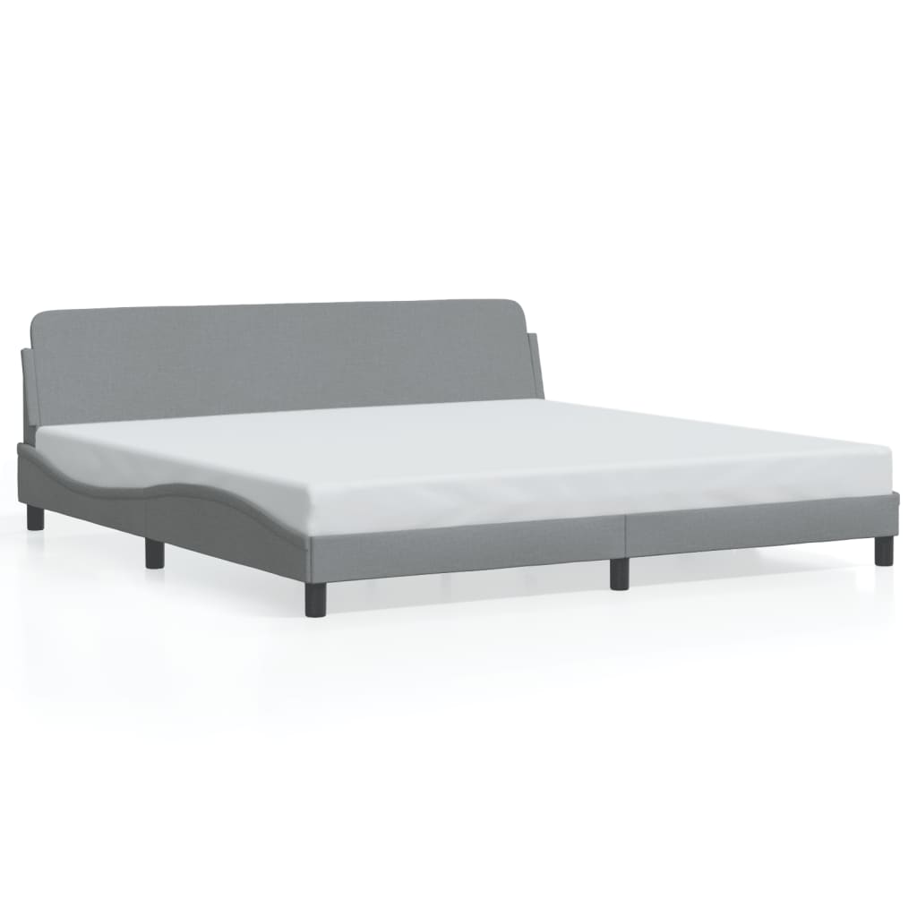Cadru de pat fără saltea, gri deschis, 200x200 cm, textil GartenMobel Dekor