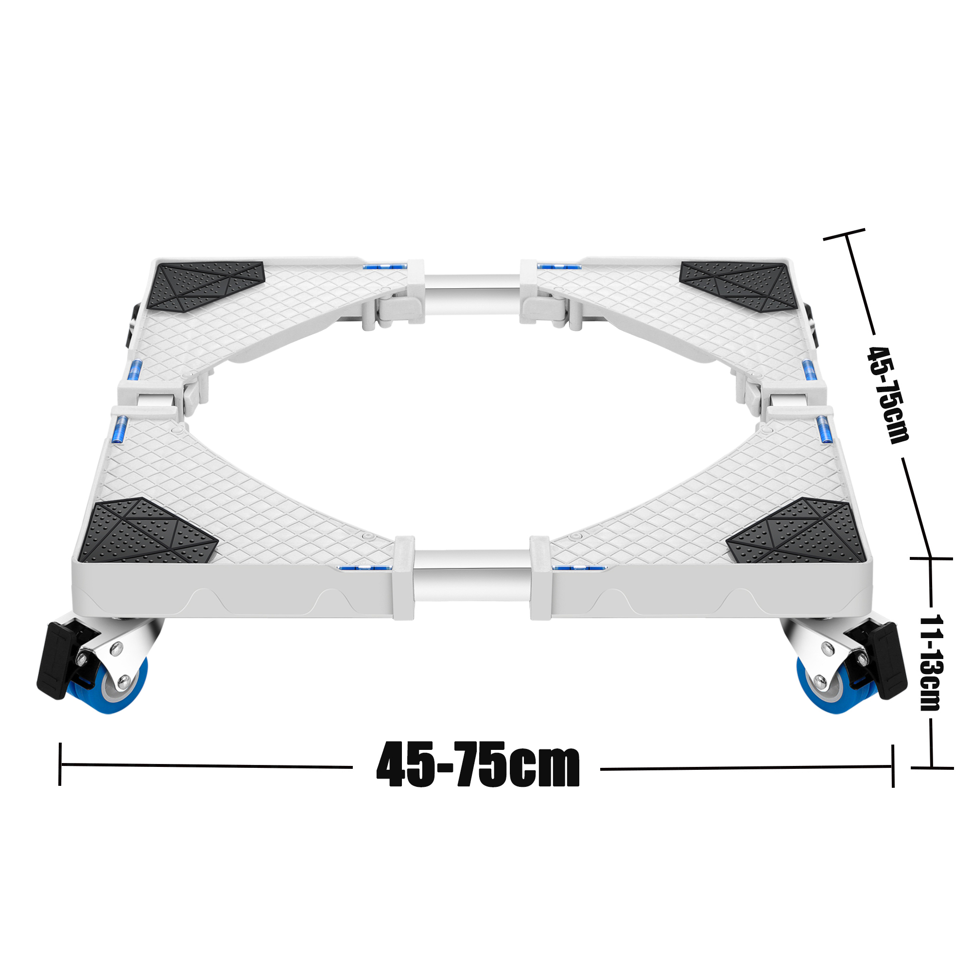 Suport mobil inaltare masina de spalat, en.casa, Zaberfeld, 75x75x11cm, 300 Kg, otel/plastic, alb HausGarden Leisure
