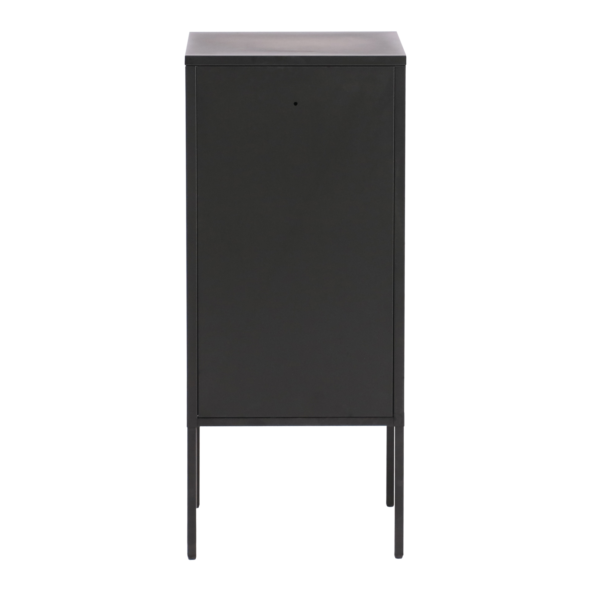 Noptiera, en.casa, PXSL-0152 Hausjärvi, 82 x 35 x 35 cm, otel, negru, cu usa cu incuietoare si 2 chei HausGarden Leisure
