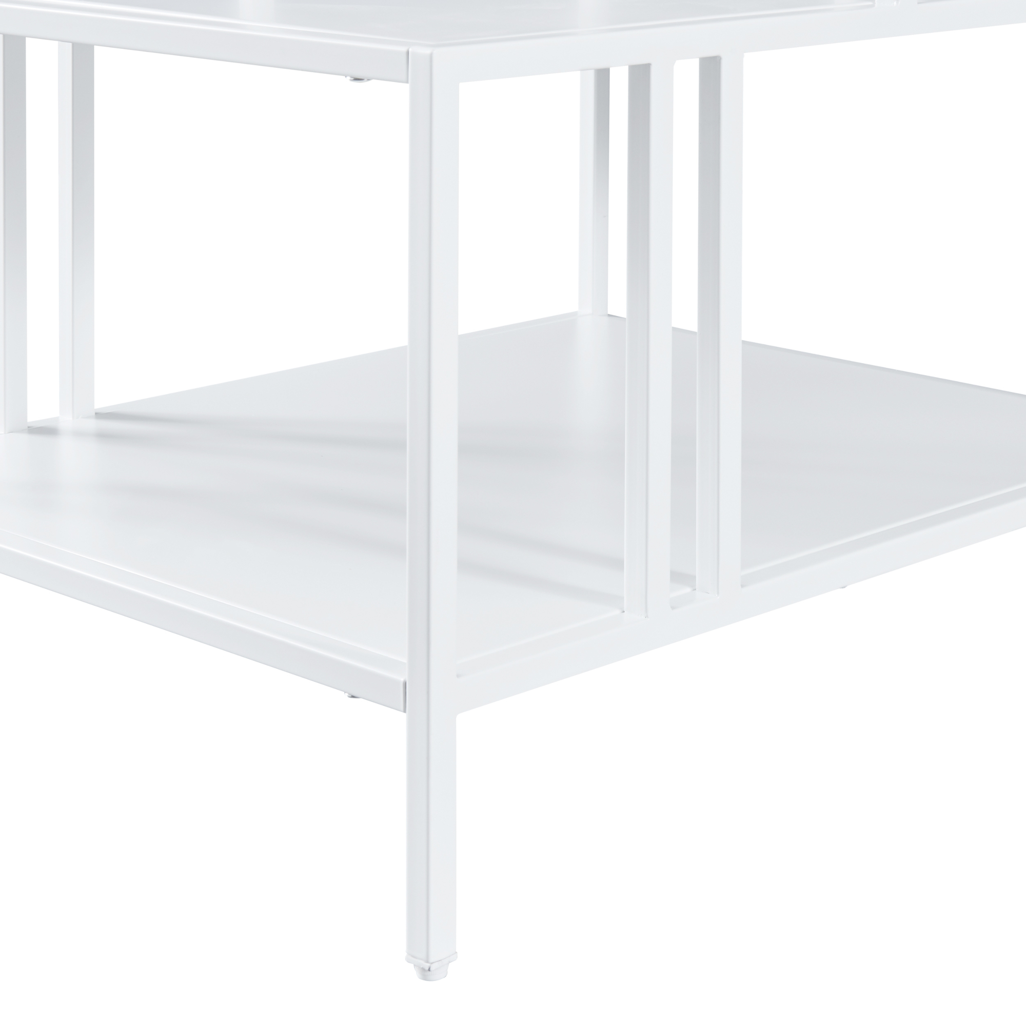 Masuta, en.casa, PXSL-0168 Kumlinge, 60 x 60 x 50 cm, otel, alb, cu 3 polite, forma scara HausGarden Leisure