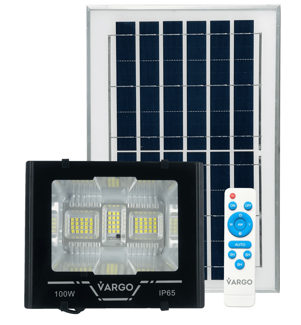 Proiector cu panou solar si telecomanda 100 W, 6500 K V-117924 VARGO Innovative ReliableTools
