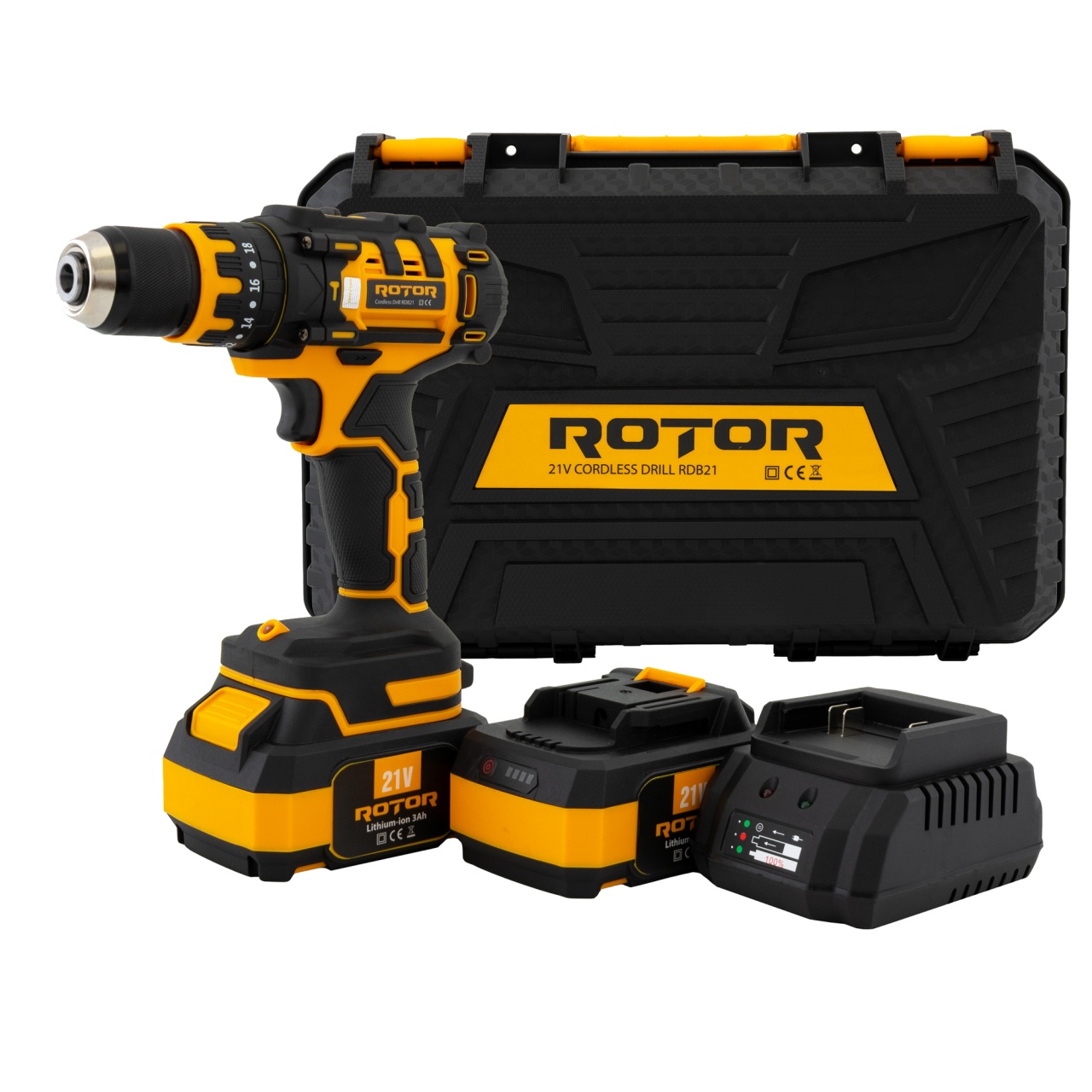 Autofiletanta pe acumulator ROTOR RDB21 21 V /3 Ah, 1350 Rot/min, 18+1, 30 Nm, Brushless Innovative ReliableTools