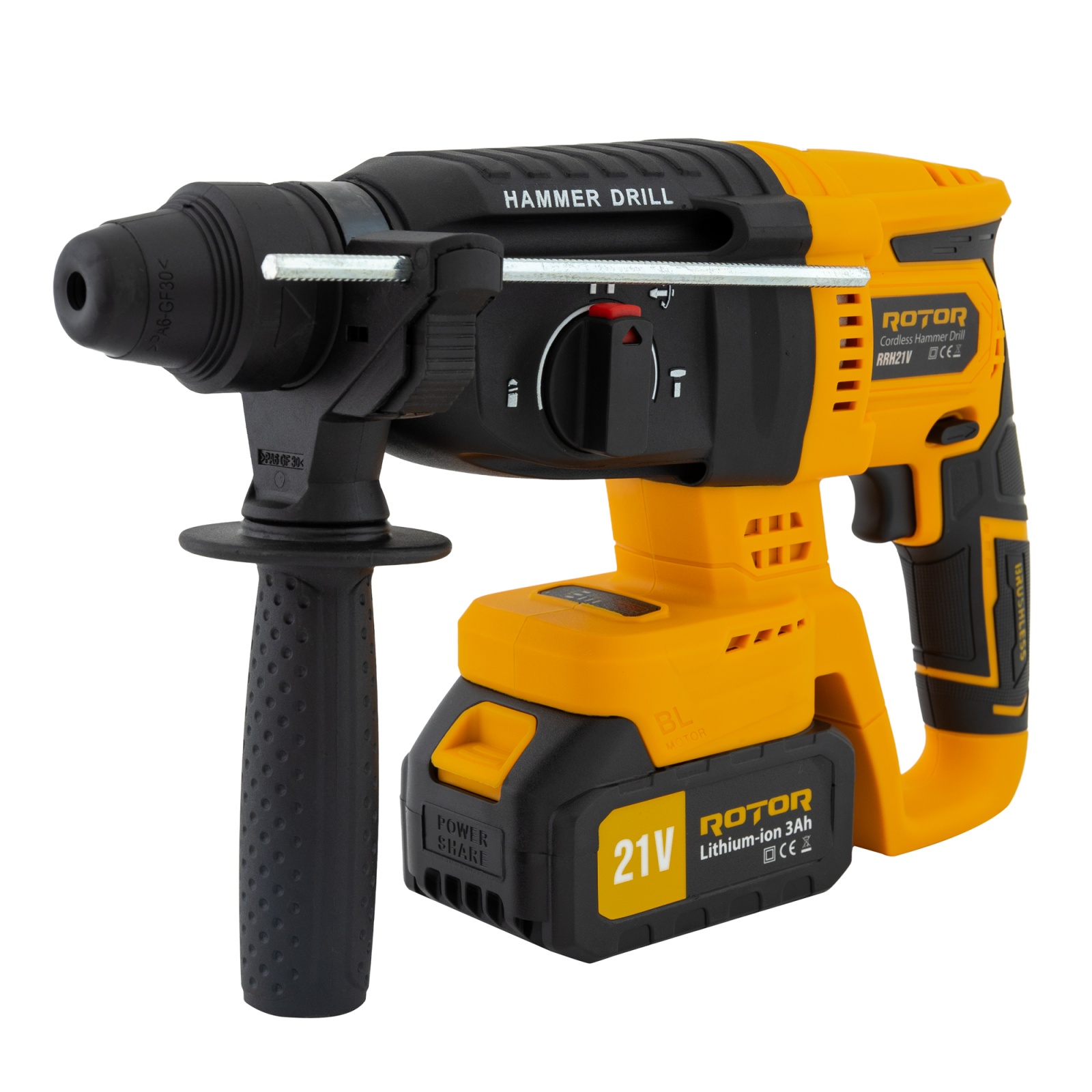 Ciocan rotopercutor cu acumulator, RRH21V ROTOR 21V/3Ah , 1800 rpm, 4450 bpm, Innovative ReliableTools