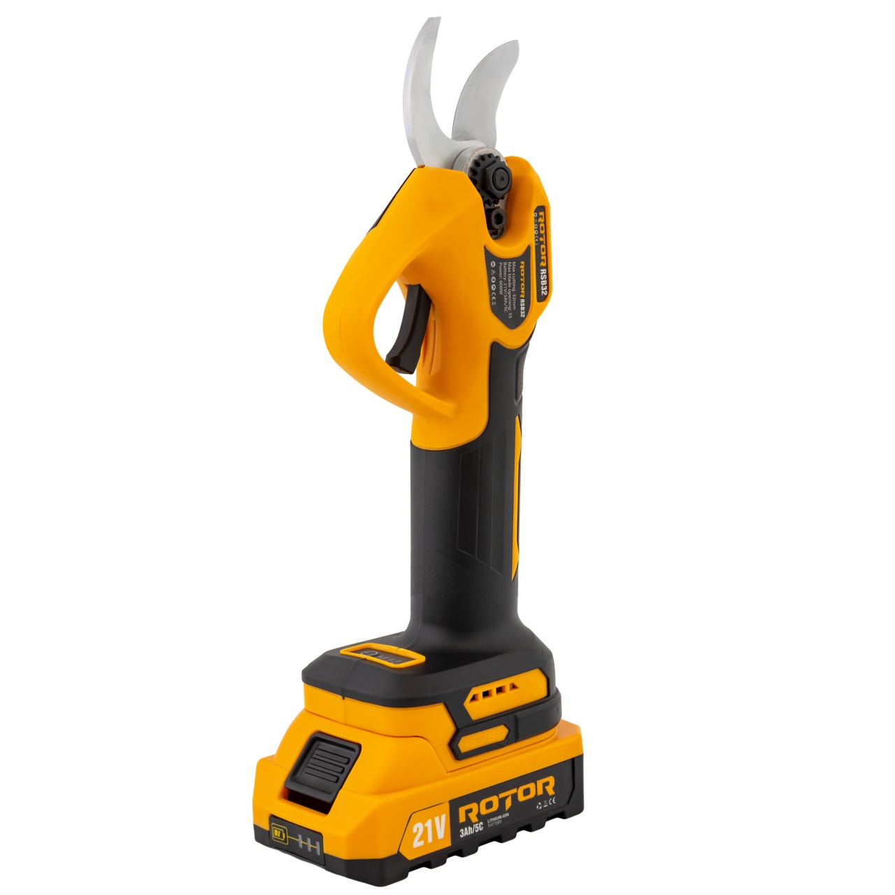 Foarfecă de grădină pe acumulator ROTOR RSB32 600W,Brushless ,2 x Acumulatori 21V 3Ah Innovative ReliableTools