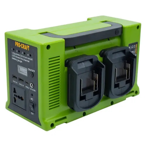 Invertor portabil pe acumulator PROCRAFT PSI20 330 W, 12 V / 5 A, Lanternă LED integrată: 10 W / 6 W Innovative ReliableTools