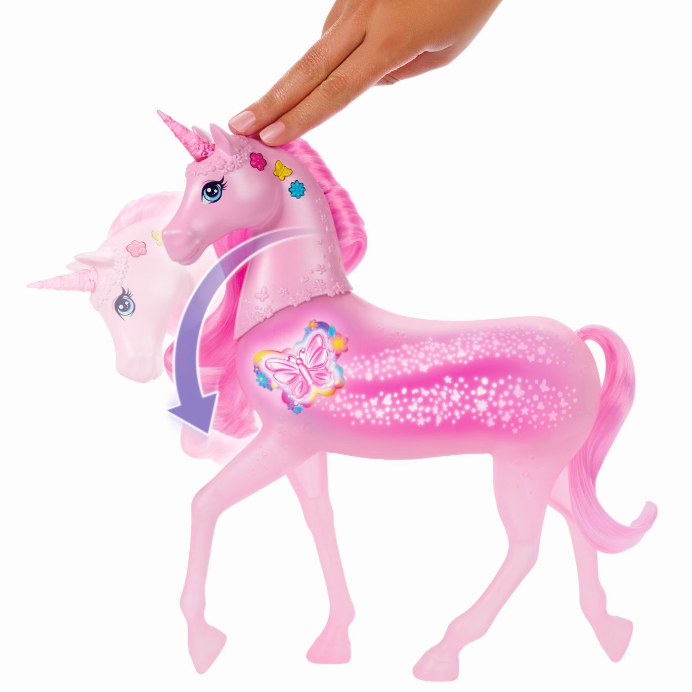 BARBIE UNICORN ROZ CU LUMINI STRALUCITOARE SI SUNETE SuperHeroes ToysZone