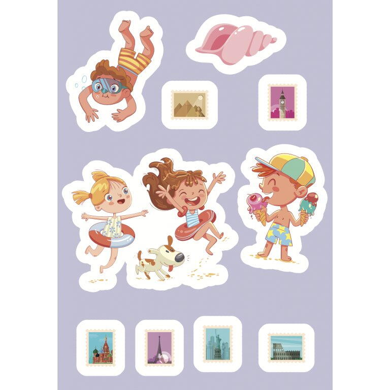 Carte de activitati cu abtibilduri - In vacanta PlayLearn Toys