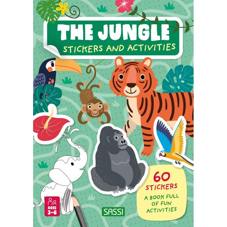 Carte de activitati cu abtibilduri - Jungla PlayLearn Toys