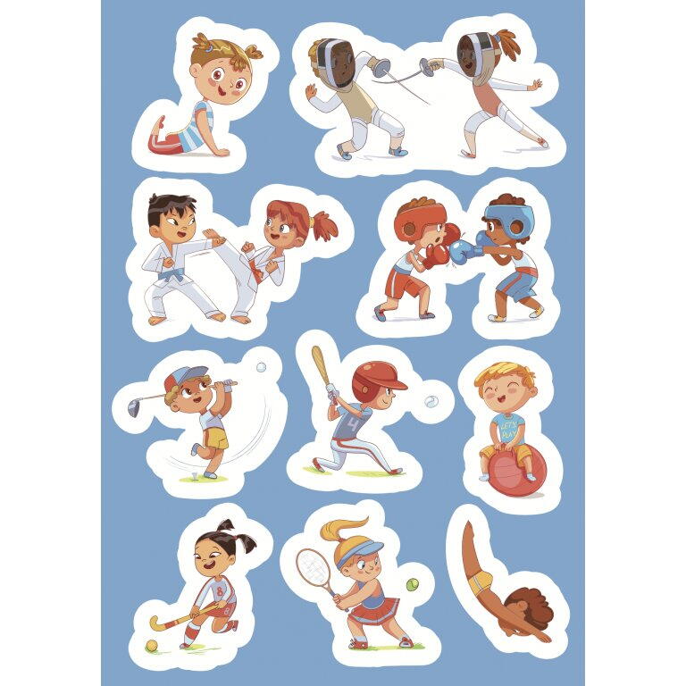 Carte de activitati cu abtibilduri - Ora de sport PlayLearn Toys