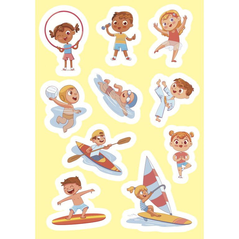 Carte de activitati cu abtibilduri - Ora de sport PlayLearn Toys