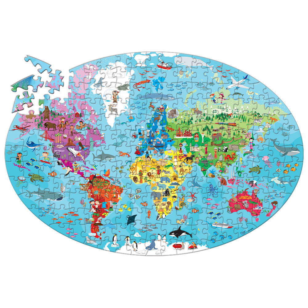 Cunoaste si exploreaza - Puzzle Planeta Pamant in limba Romana (205 piese) PlayLearn Toys