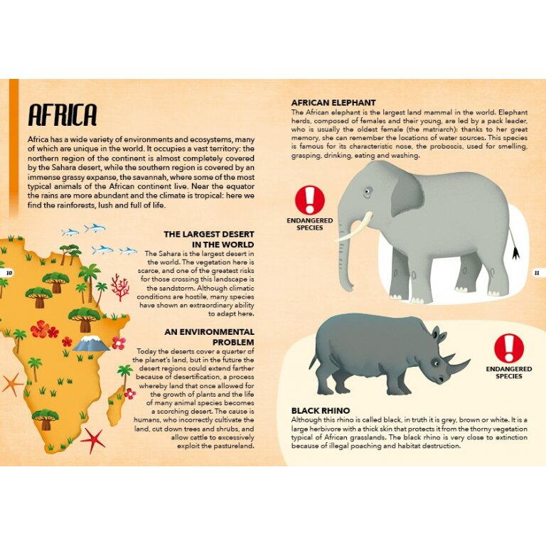 Cunoaste si exploreaza - Puzzle Animale pe cale de disparitie (205 piese) PlayLearn Toys