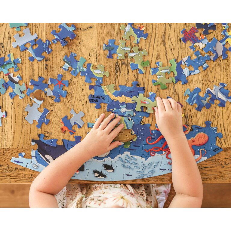 Cunoaste si exploreaza - Puzzle Mari si oceane (205 piese) PlayLearn Toys