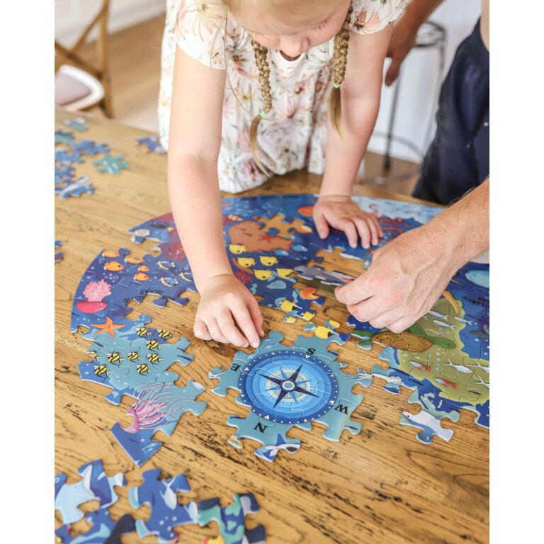 Cunoaste si exploreaza - Puzzle Mari si oceane (205 piese) PlayLearn Toys