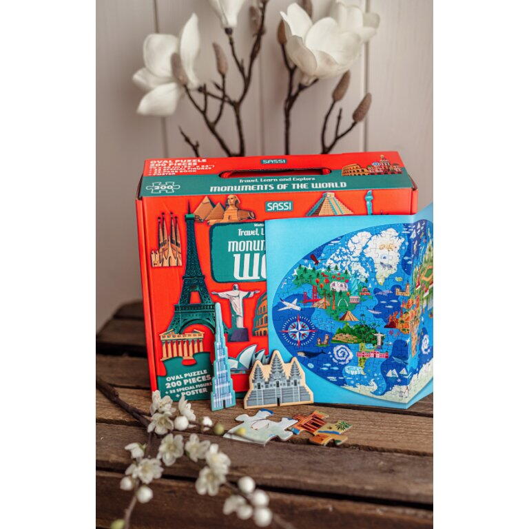 Cunoaste si exploreaza - Puzzle Monumentele lumii (200 piese) PlayLearn Toys