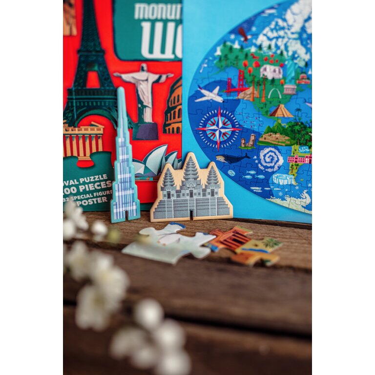 Cunoaste si exploreaza - Puzzle Monumentele lumii (200 piese) PlayLearn Toys