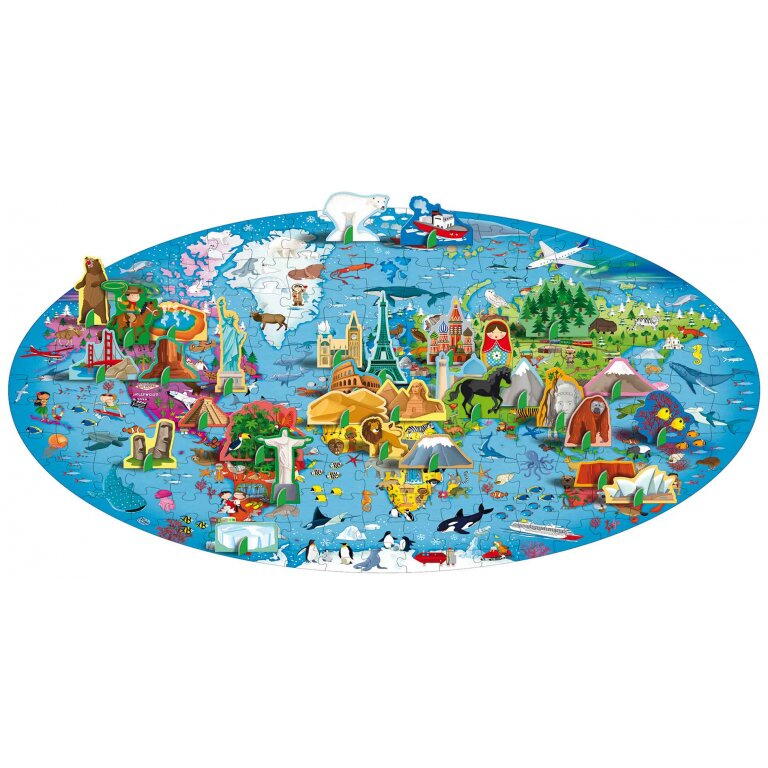 Cunoaste si exploreaza - Puzzle Planeta Pamant (200 piese) PlayLearn Toys