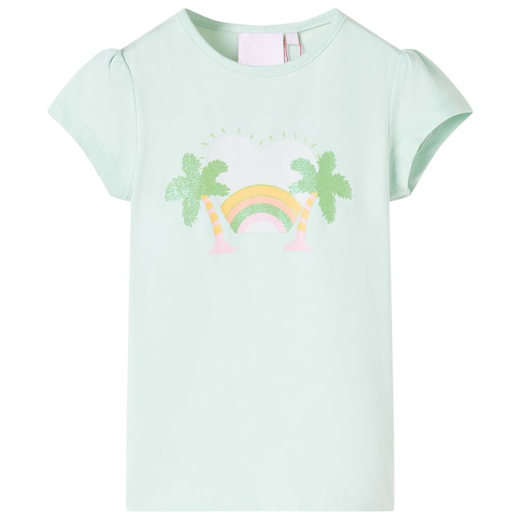 Tricou pentru copii, verde mentă deschis, 104 GartenMobel Dekor
