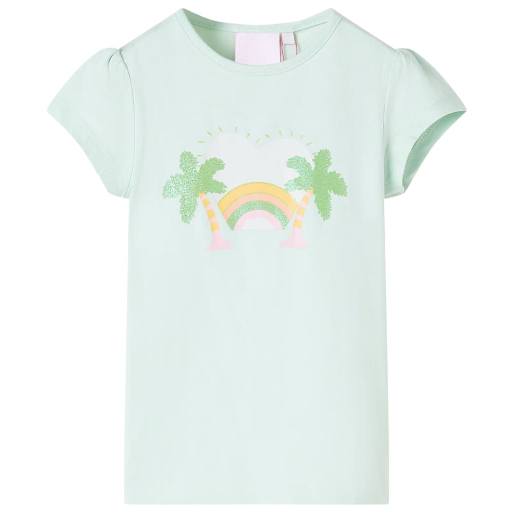 Tricou pentru copii, verde mentă deschis, 92 GartenMobel Dekor