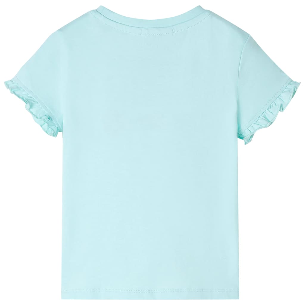 Tricou copii cu mâneci scurte, turcoaz deschis, 116 GartenMobel Dekor