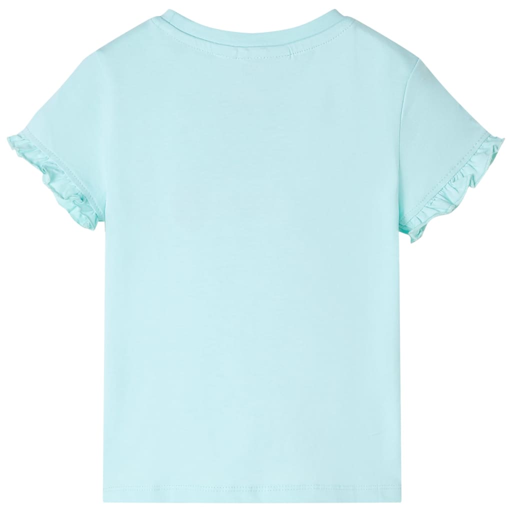 Tricou copii cu mâneci scurte, turcoaz deschis, 128 GartenMobel Dekor