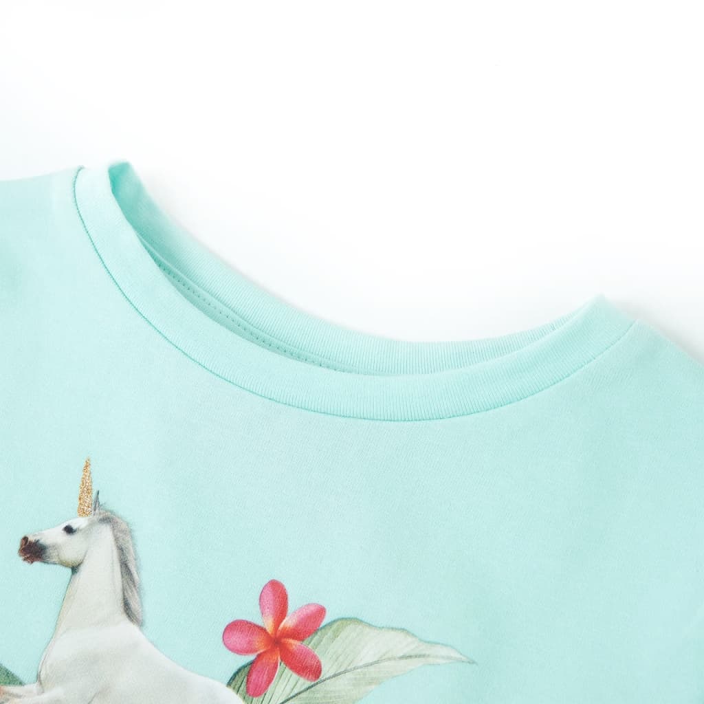 Tricou copii cu mâneci scurte, turcoaz deschis, 92 GartenMobel Dekor
