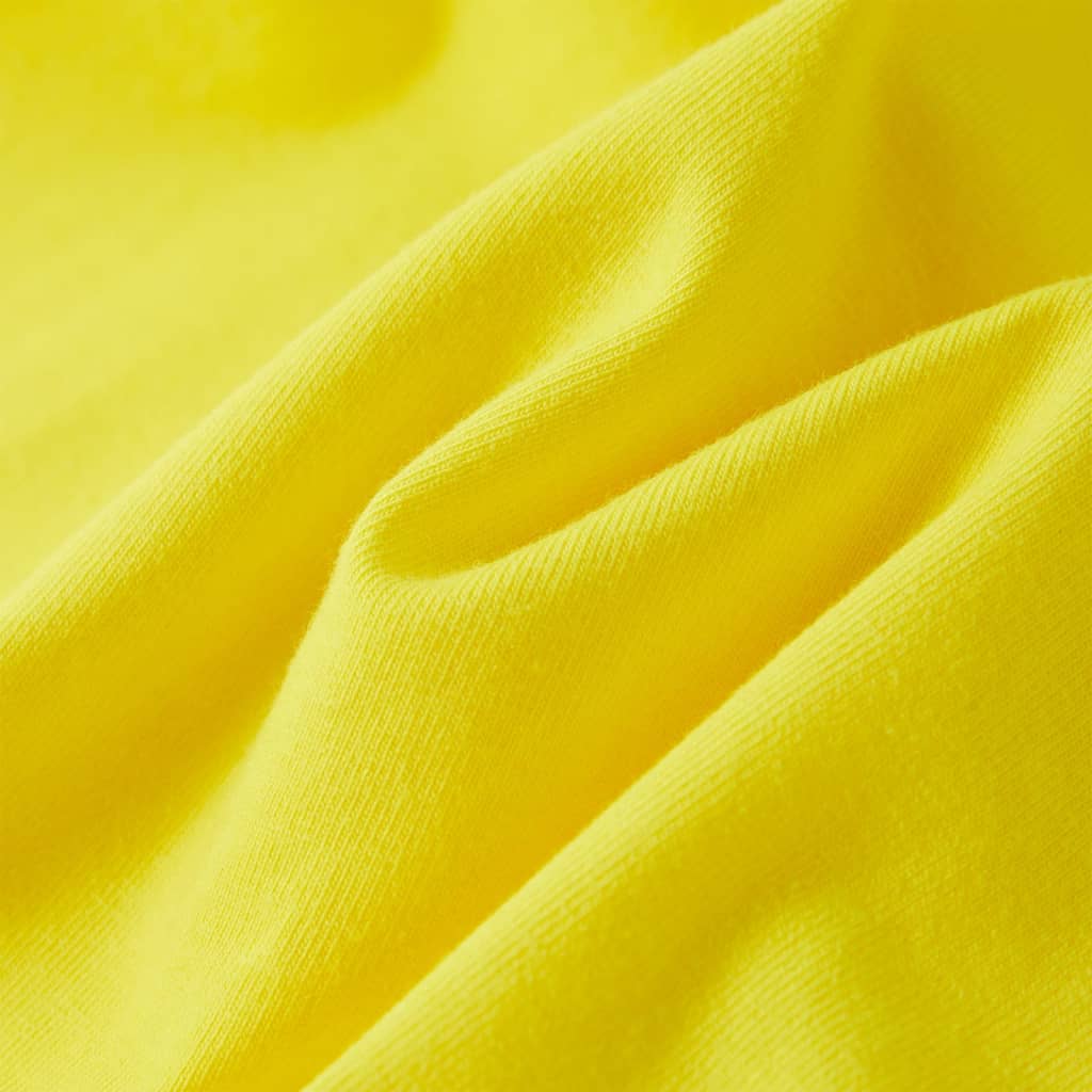 Tricou pentru copii cu mâneci lungi, galben aprins, 104 GartenMobel Dekor