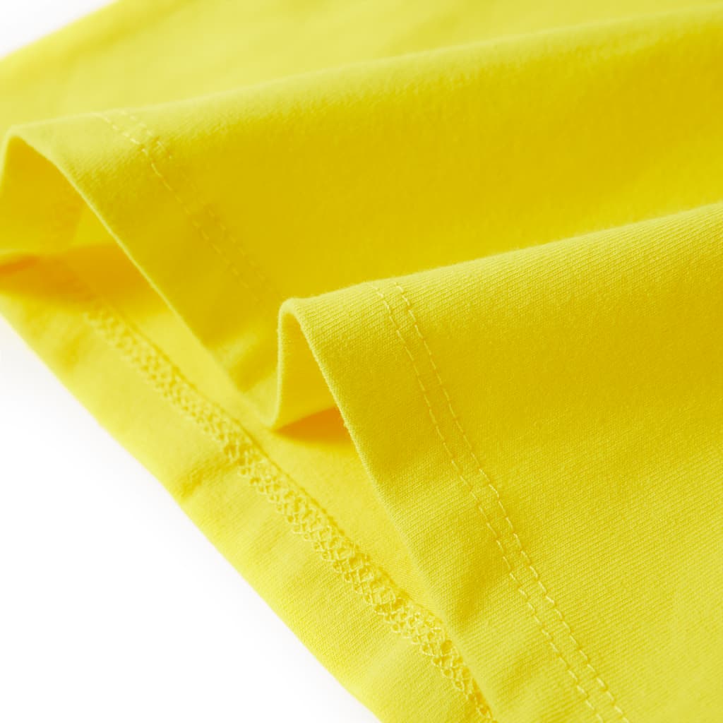 Tricou pentru copii cu mâneci lungi, galben aprins, 104 GartenMobel Dekor