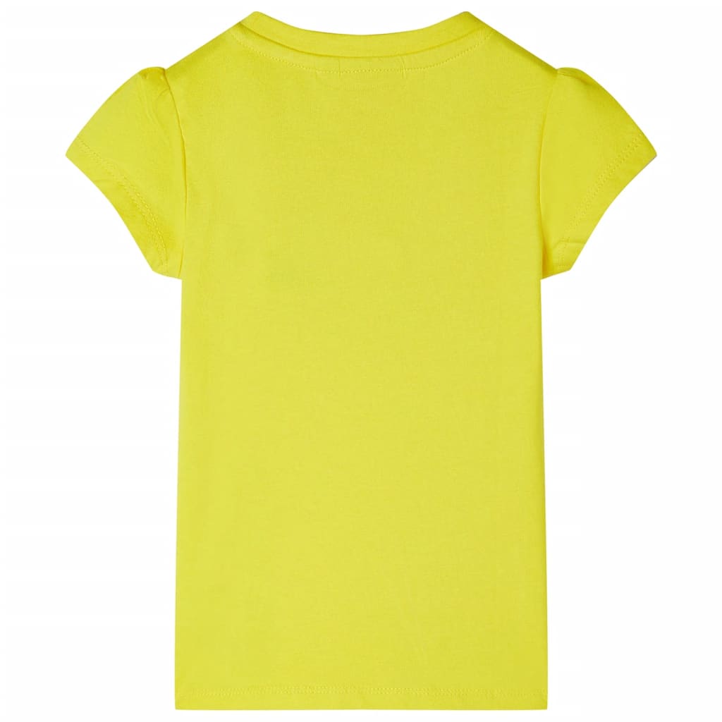 Tricou pentru copii cu mâneci lungi, galben aprins, 104 GartenMobel Dekor