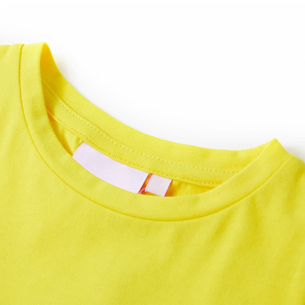 Tricou pentru copii cu mâneci lungi, galben aprins, 116 GartenMobel Dekor
