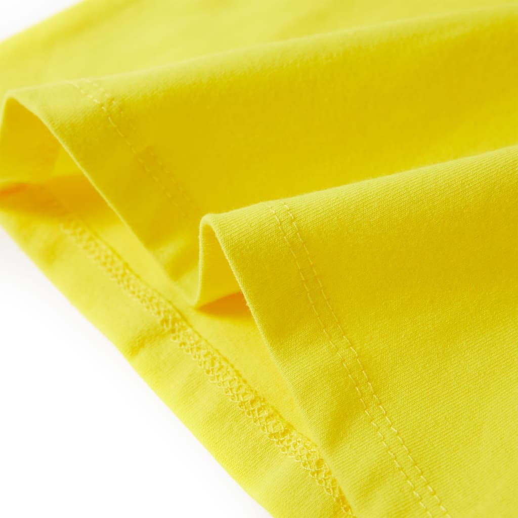 Tricou pentru copii cu mâneci lungi, galben aprins, 128 GartenMobel Dekor