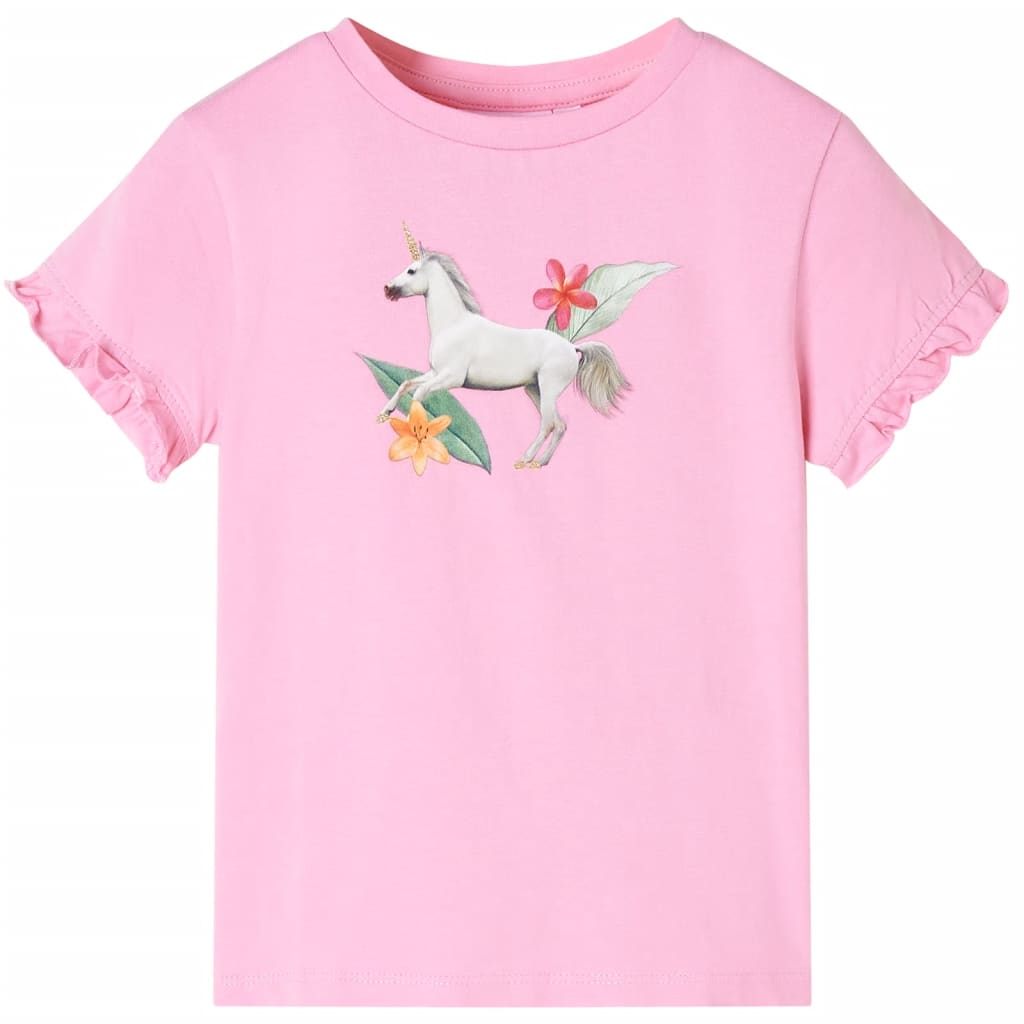 Tricou pentru copii cu mâneci lungi, roz aprins, 104 GartenMobel Dekor