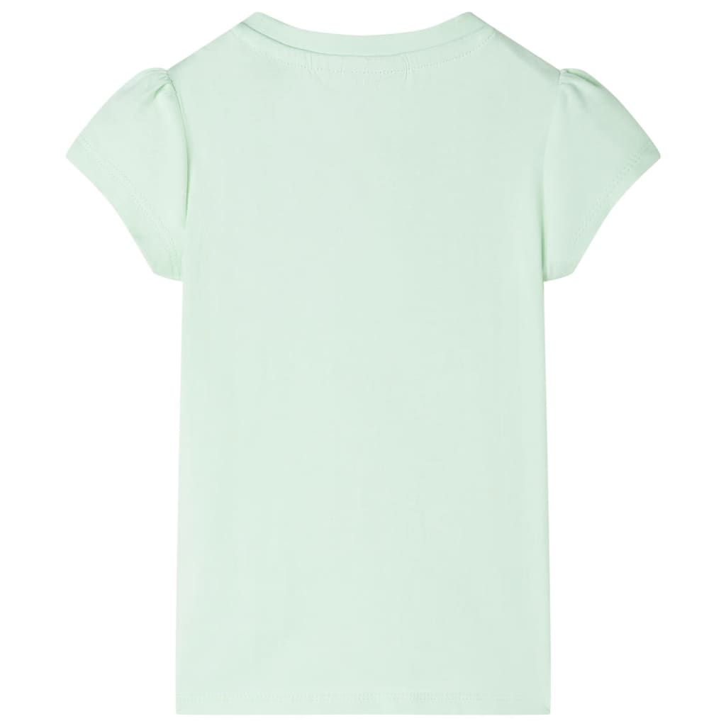Tricou pentru copii cu mâneci șapcă verde deschis 104 GartenMobel Dekor