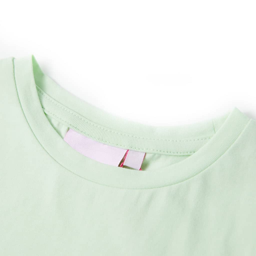 Tricou pentru copii cu mâneci șapcă verde deschis 128 GartenMobel Dekor