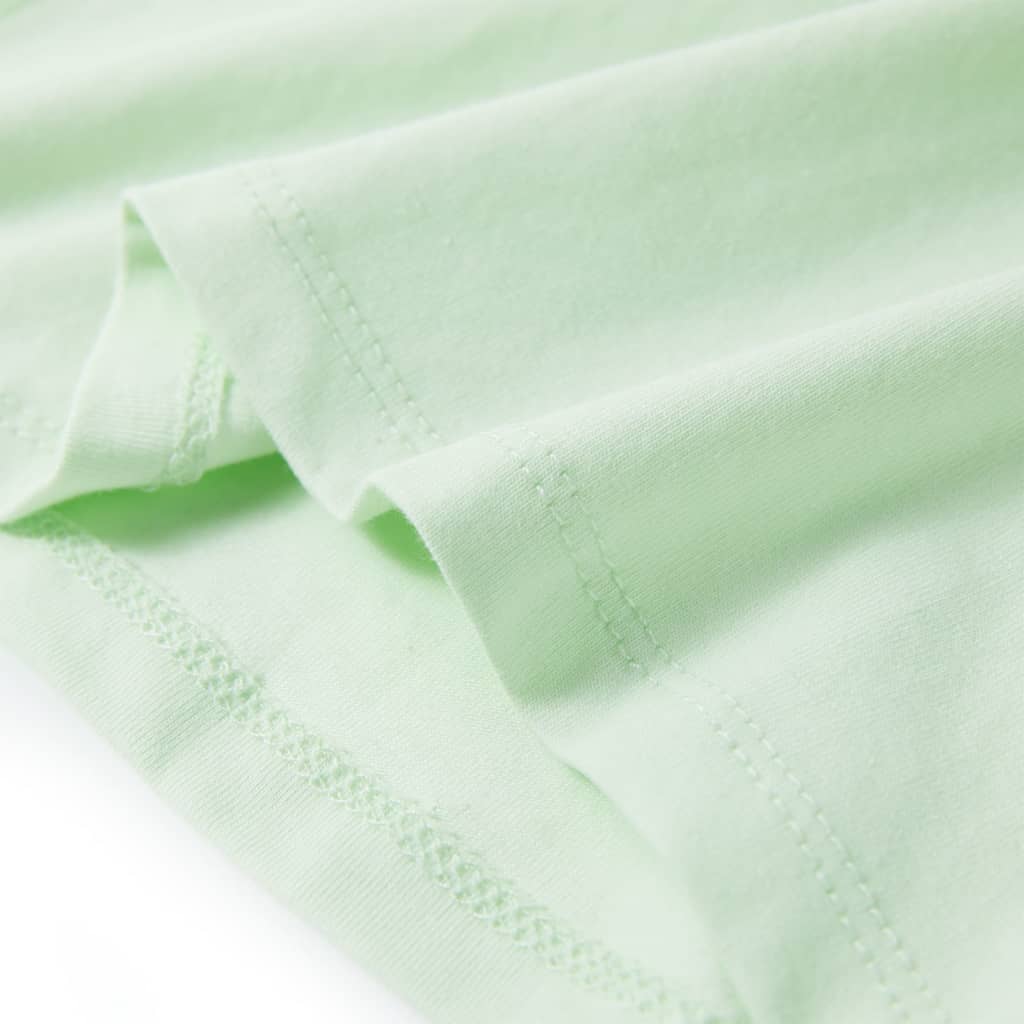 Tricou pentru copii cu mâneci șapcă verde deschis 128 GartenMobel Dekor