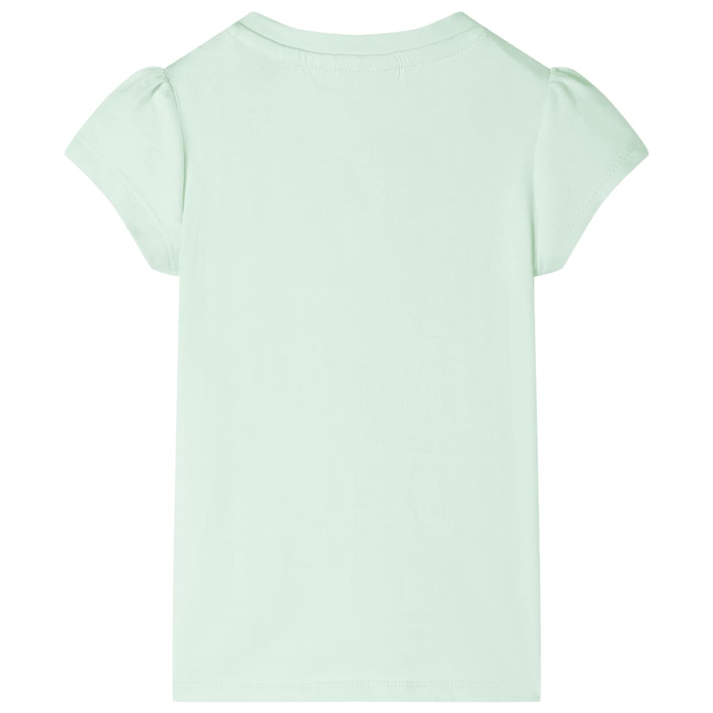 Tricou pentru copii cu mâneci șapcă verde deschis 128 GartenMobel Dekor