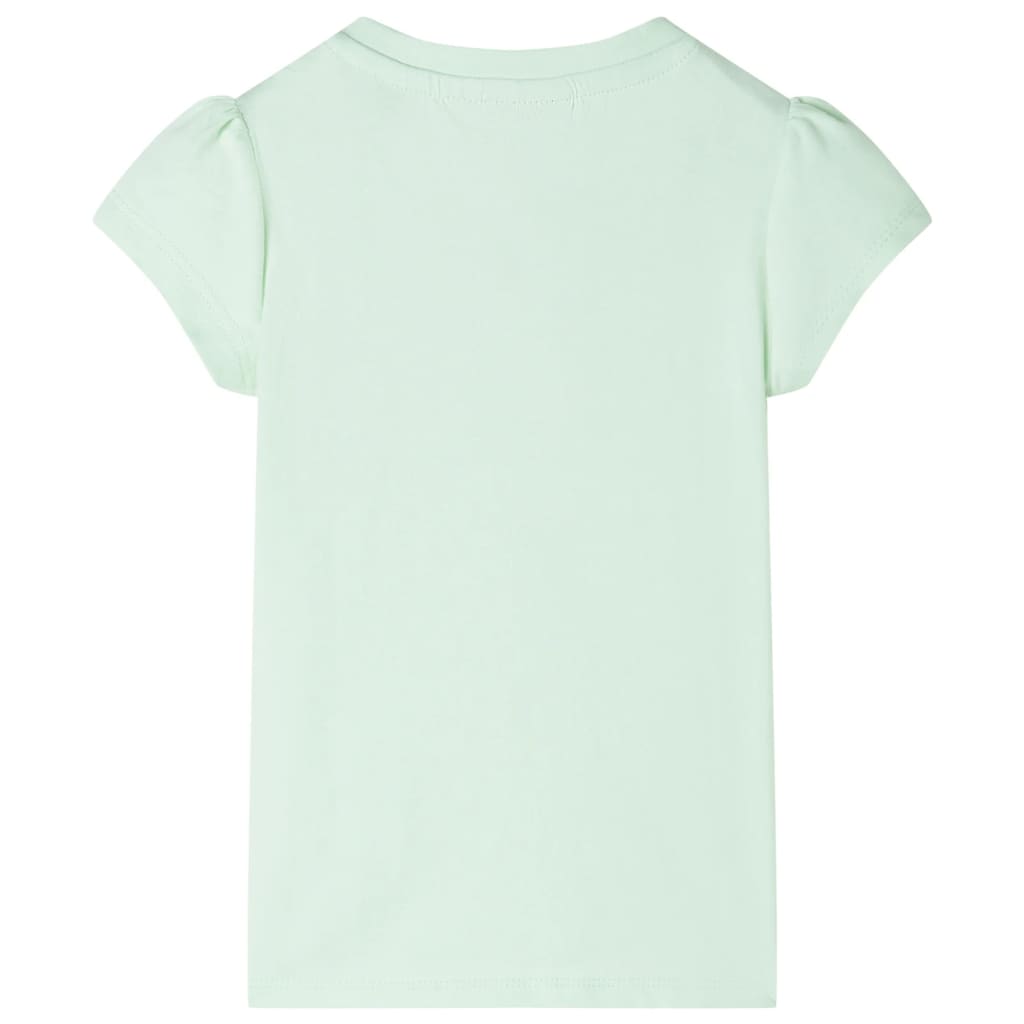 Tricou pentru copii cu mâneci șapcă verde deschis 140 GartenMobel Dekor