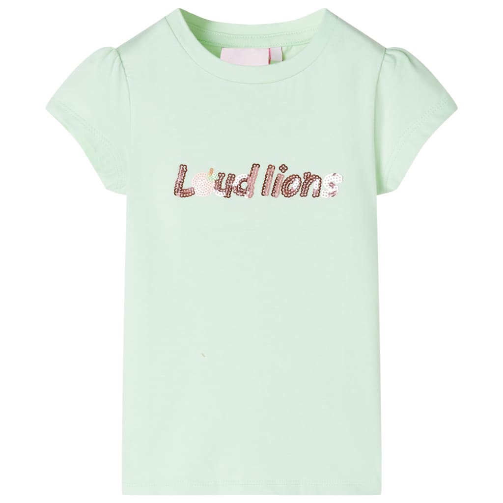 Tricou pentru copii cu mâneci șapcă verde deschis 92 GartenMobel Dekor