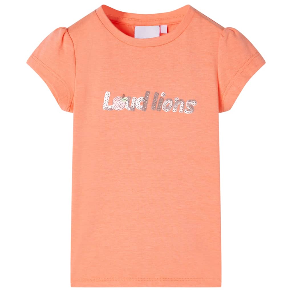 Tricou pentru copii cu mâneci scurte, portocaliu neon, 140 GartenMobel Dekor