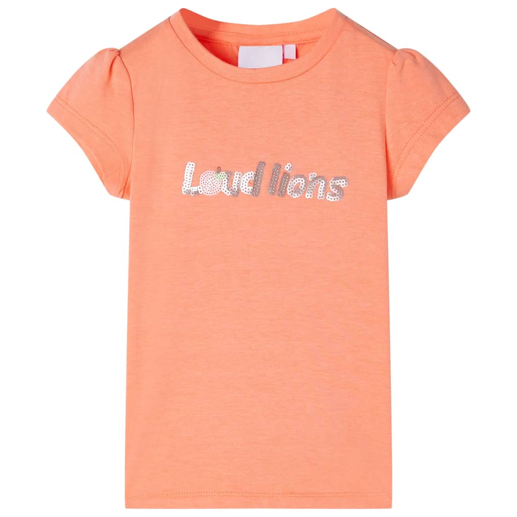 Tricou pentru copii cu mâneci scurte, portocaliu neon, 92 GartenMobel Dekor