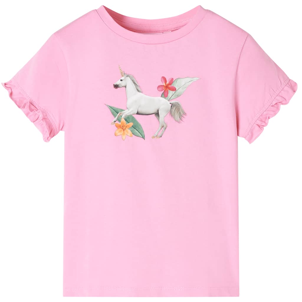 Tricou pentru copii cu mâneci scurte, roz aprins 116 GartenMobel Dekor