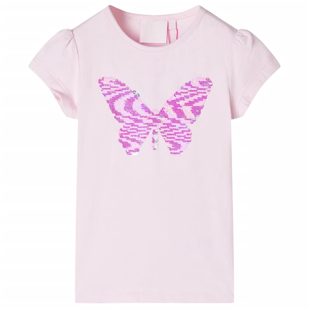 Tricou de copii, mâneci tip șapcă, roz pal, 140 GartenMobel Dekor
