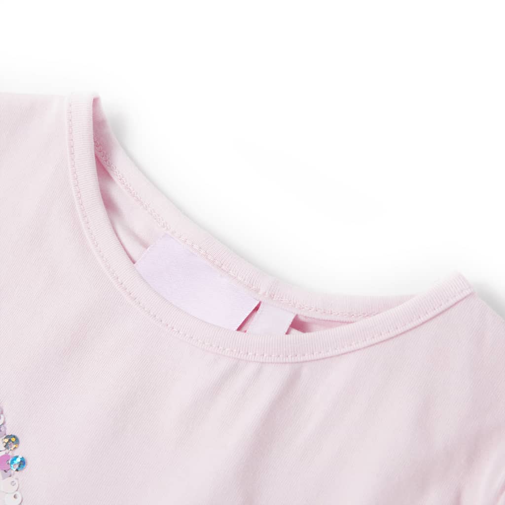 Tricou de copii, mâneci tip șapcă, roz pal, 140 GartenMobel Dekor