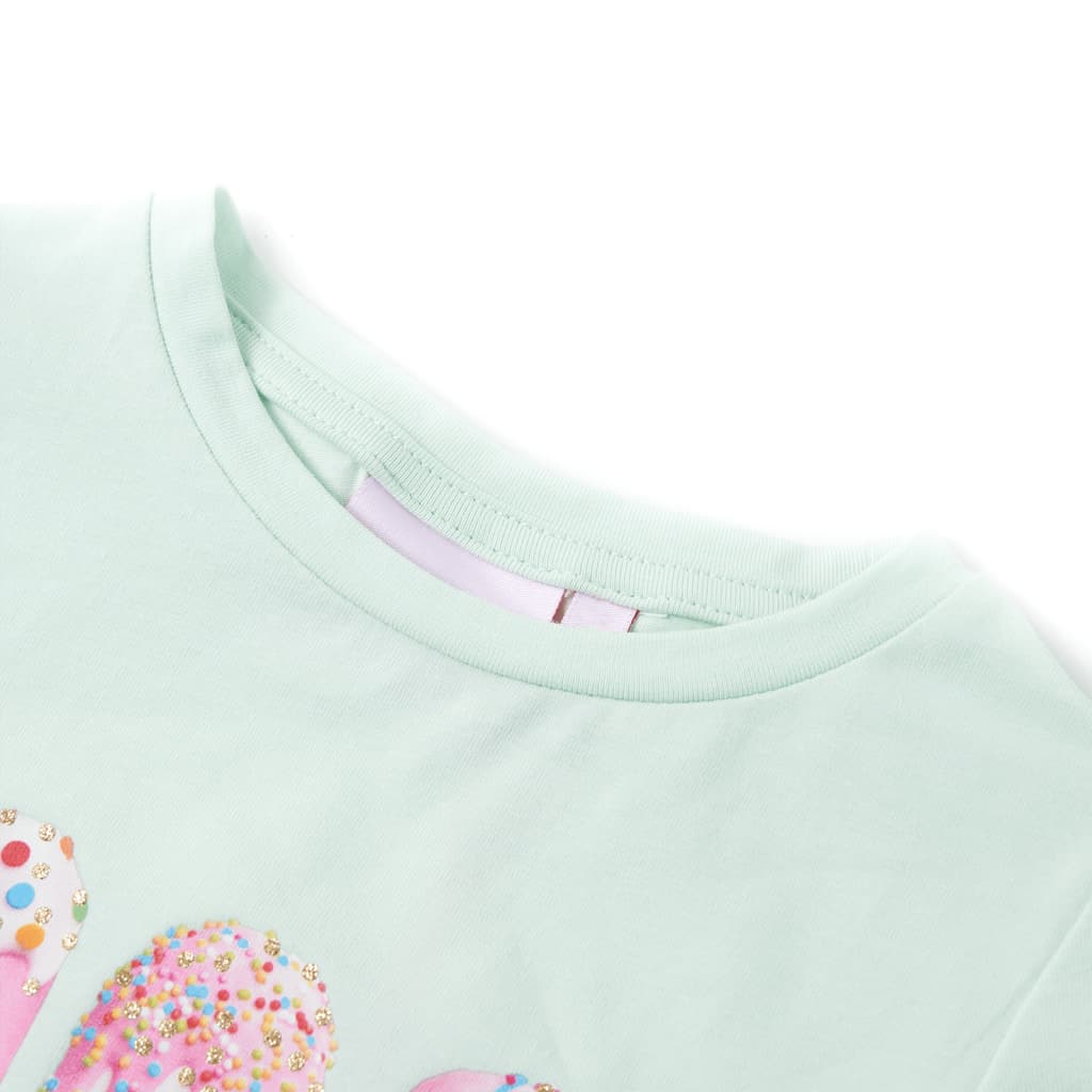 Tricou pentru copii, verde mentă deschis, 104 GartenMobel Dekor