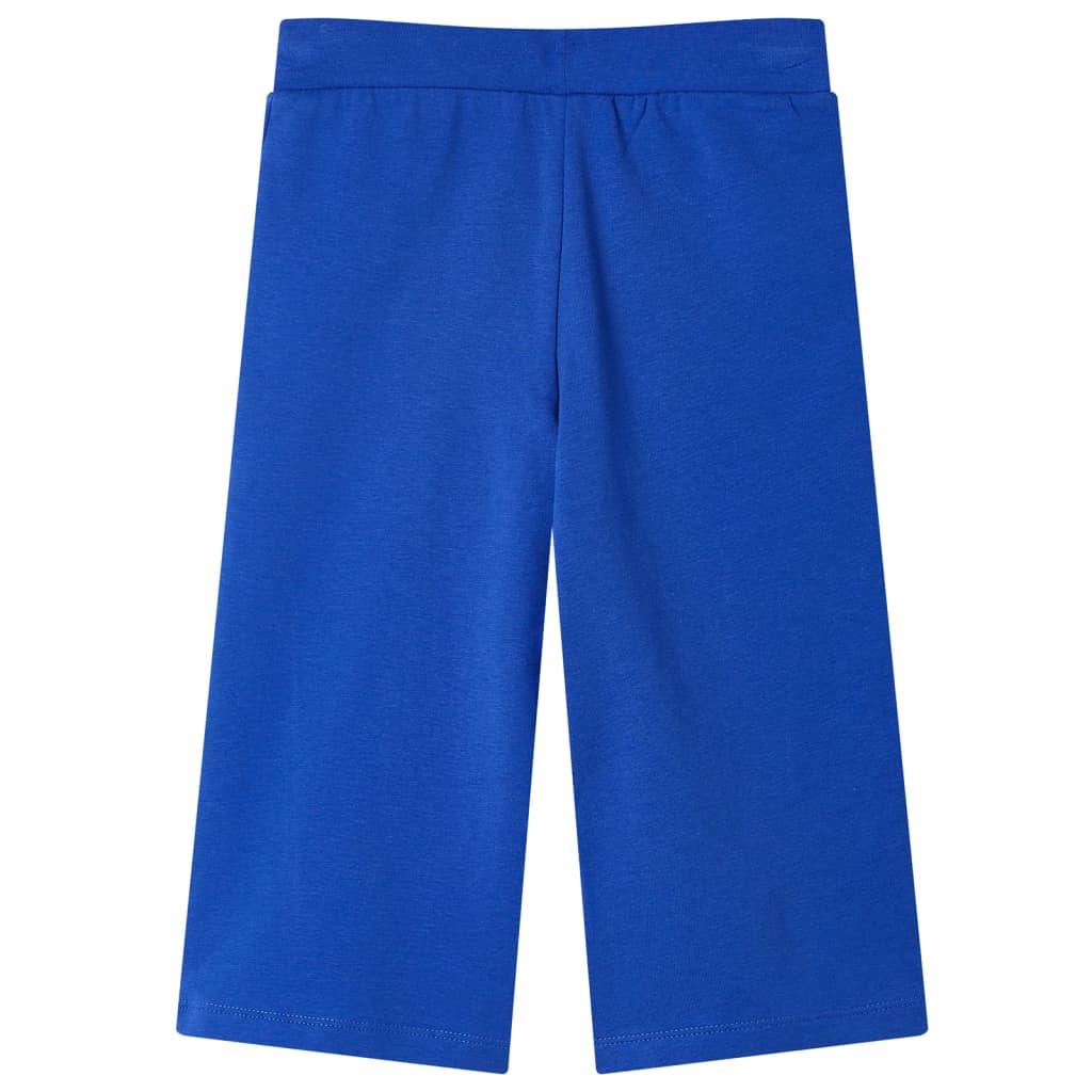 Pantaloni pentru copii cu picioare largi, albastru cobalt, 128 GartenMobel Dekor
